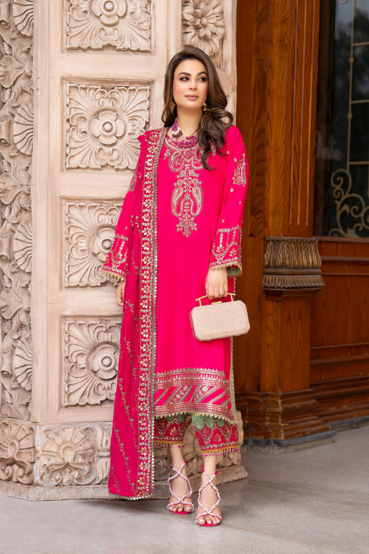 3pc Ready to Wear Raw Silk Dress by Gul Warun GRS17