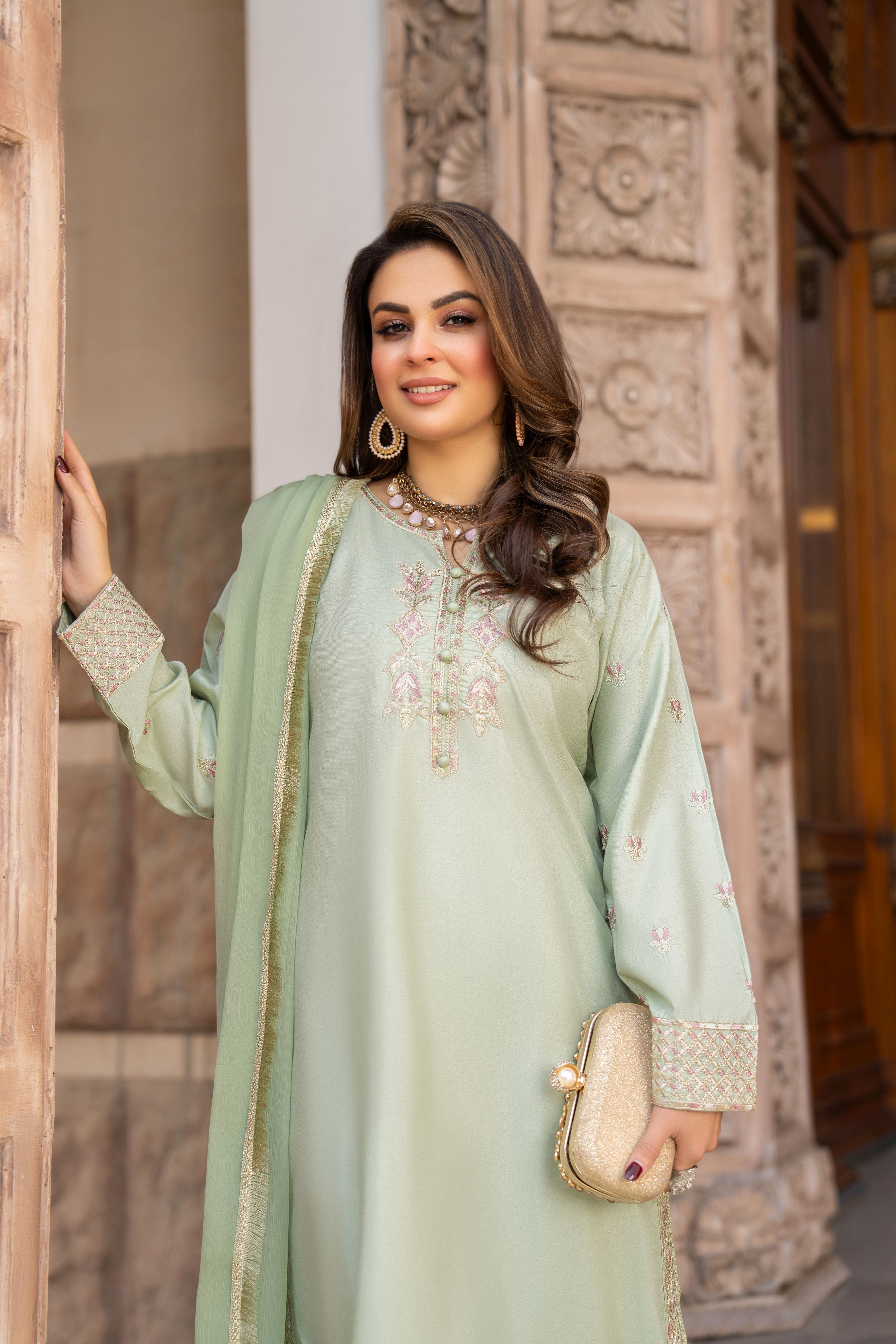 3pc Ready to Wear Raw Silk Dress by Gul Warun GRS12