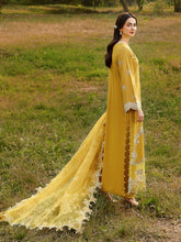 Hania’s Eid Twinning Charm by Mona – Mustard Chikankari Jacquard HEC8