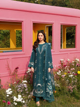 Hania’s Eid Twinning Charm by Mona – Emerald Chikankari Jacquard HEC13