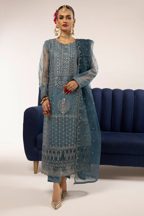 3pc Embroidered Dress by Hemlime A04