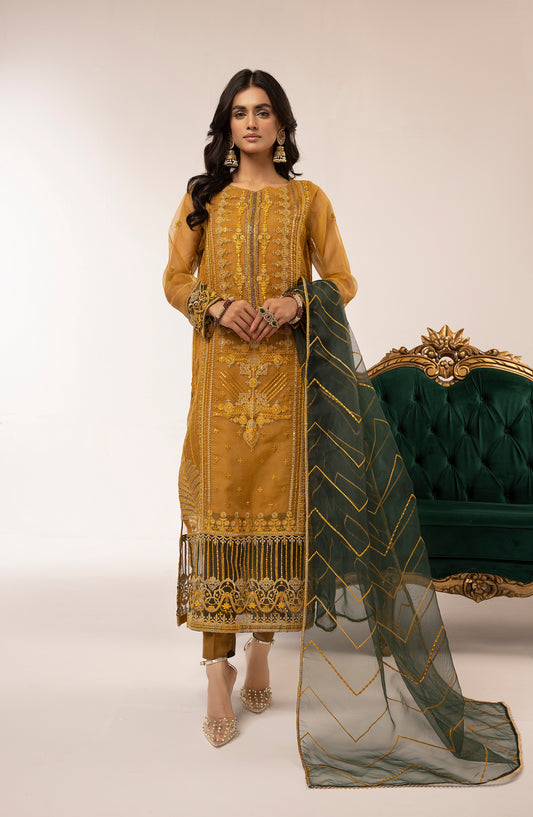 3pc Embroidered Dress by Hemlime A01