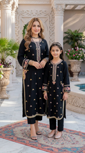 Noura by Hemline Black Long 2pc Viscose Ready to Wear Suit NH10