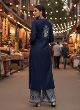 Zaiwa Linen Block Printed 2pc Winter Casual Co-Ord Set ZWL17