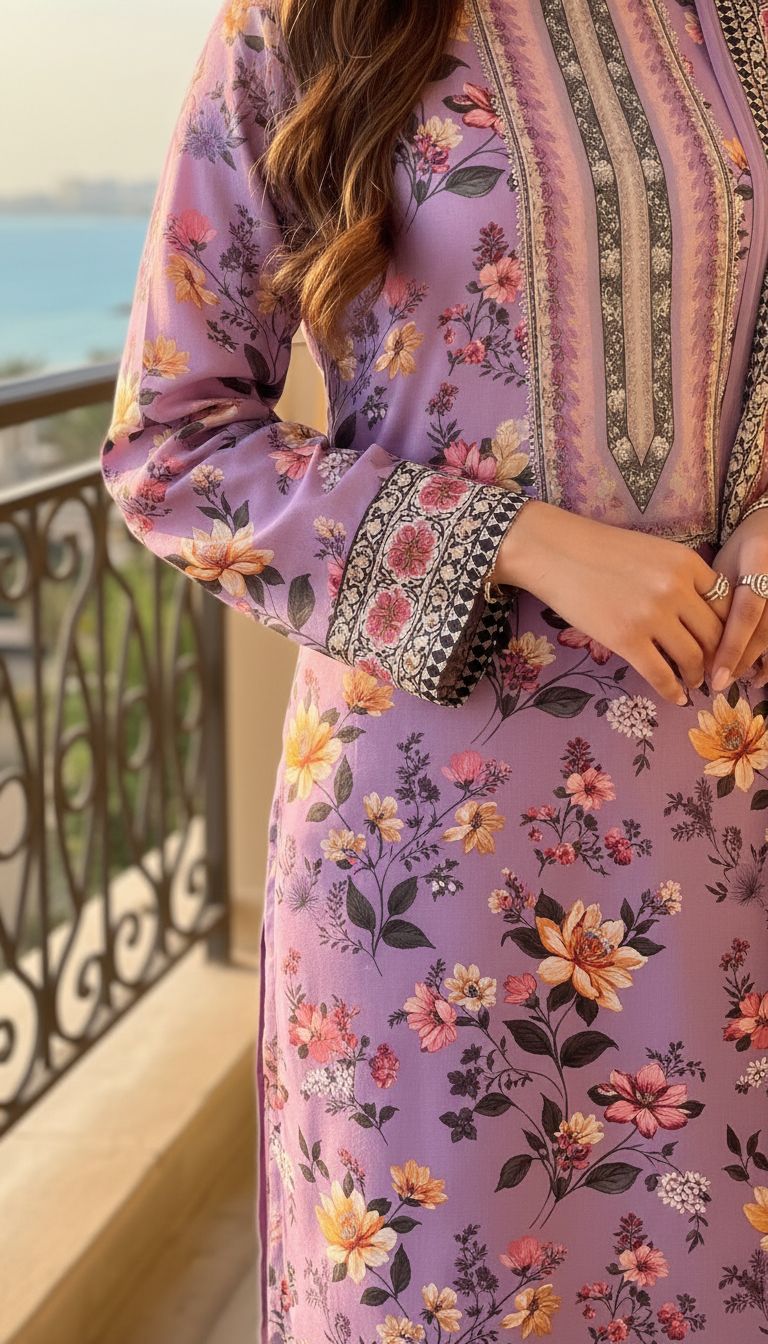 Impulse 3pc Printed Polyester Lawn Suit – IMP22