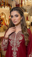 Miski Winter Essentials 2pc Maroon Embroidered Linen Suit – MWE9