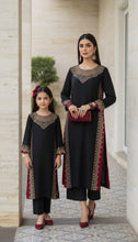 Black Thread & Sequin Embroidered Linen 2pc Women Suit | Baarish by Miski BYM5