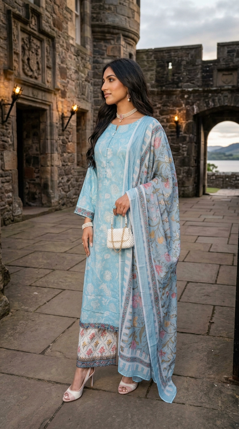 Impulse 3pc Printed Polyester Lawn Suit – IMP27