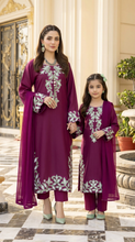 Reshmi RA10 Magenta Embroidered 3pc Raw Silk Suit with Chiffon Dupatta