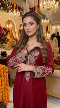 Miski Winter Essentials 2pc Maroon Embroidered Linen Suit – MWE9