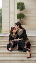 Black Thread & Sequin Embroidered Linen 2pc Women Suit | Baarish by Miski BYM5