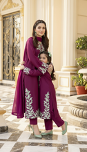 Reshmi RA10 Magenta Embroidered 3pc Raw Silk Suit with Chiffon Dupatta