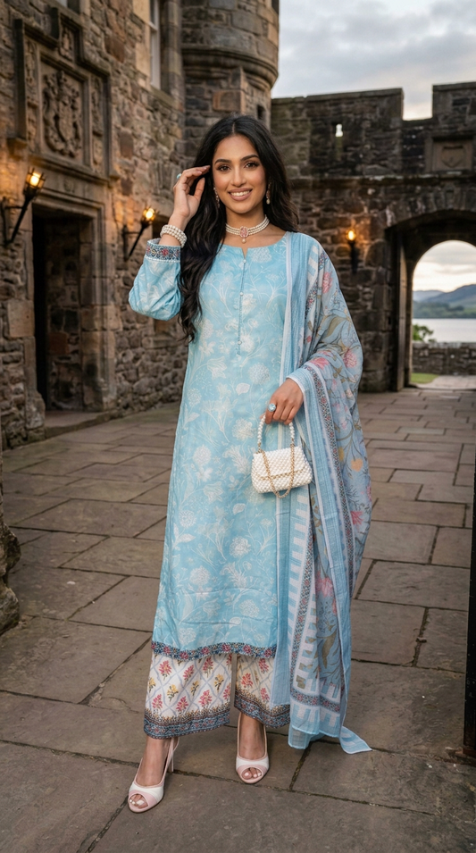 Impulse 3pc Printed Polyester Lawn Suit – IMP27