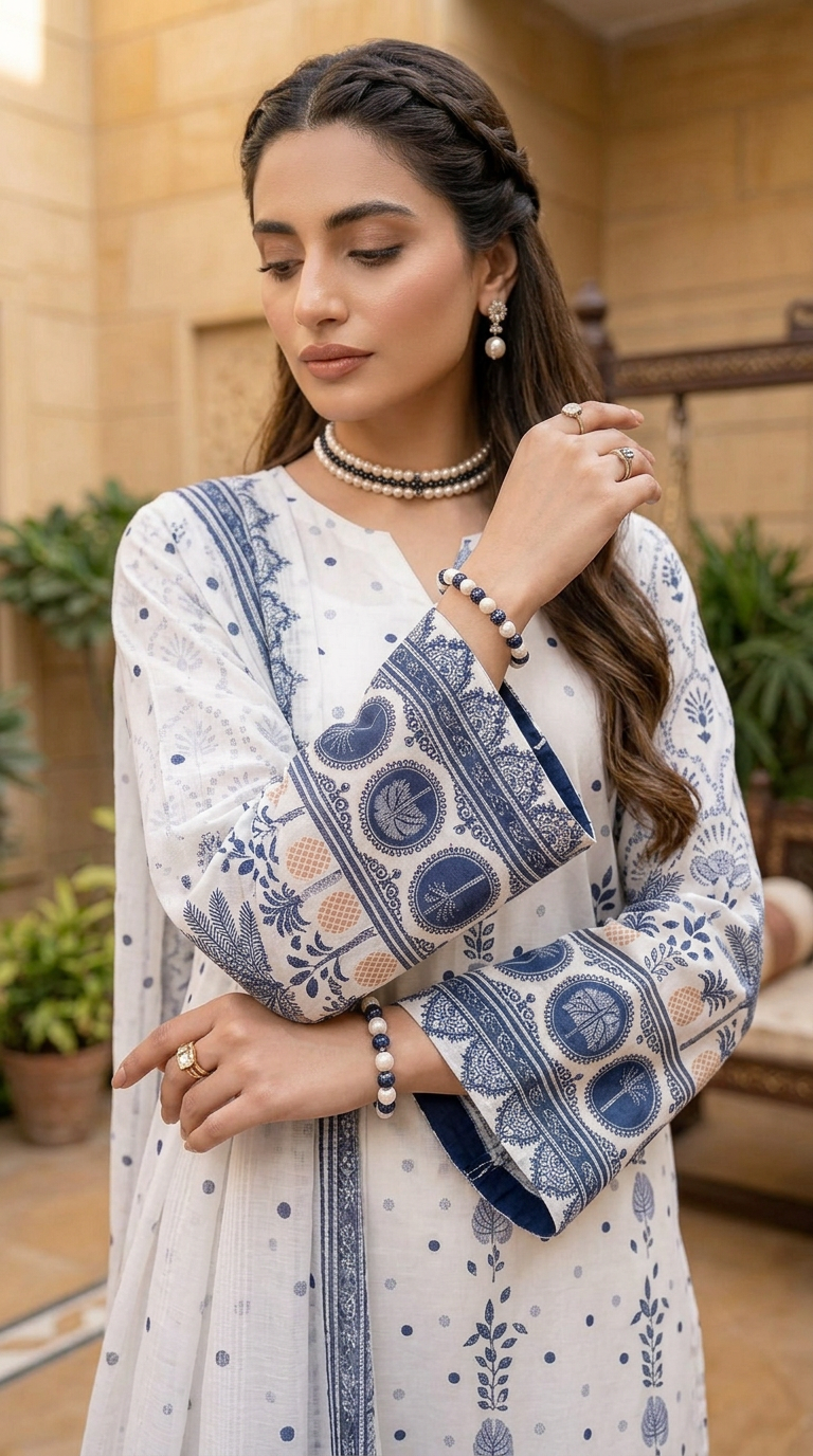 Impulse 3pc Printed Polyester Lawn Suit – IMP23