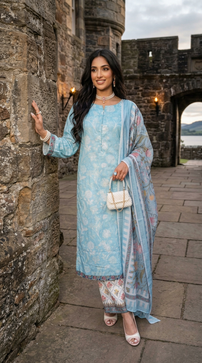 Impulse 3pc Printed Polyester Lawn Suit – IMP27