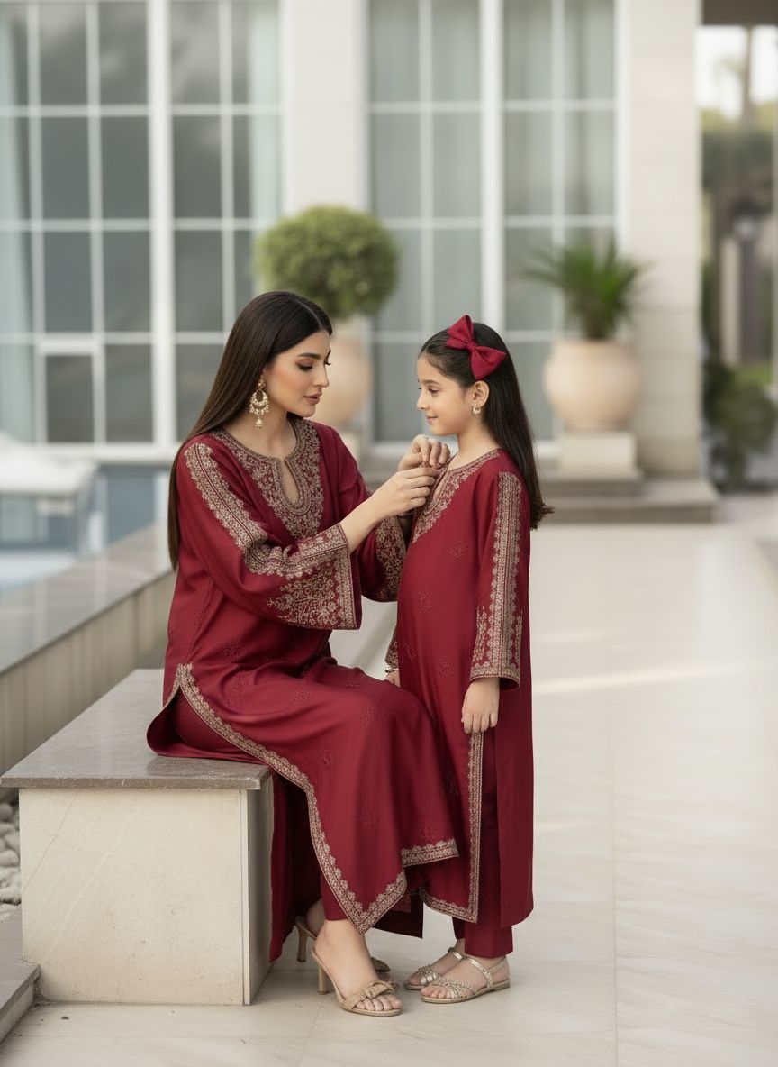 Glow by Hemline – Embroidered Viscose Ready to Wear 2PC Suit Glow11