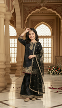 SM4 Sitara by Mohagni 3pc Girls Black Gharara Suit