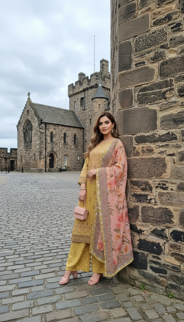 Impulse 3pc Printed Polyester Lawn Suit – IMP24
