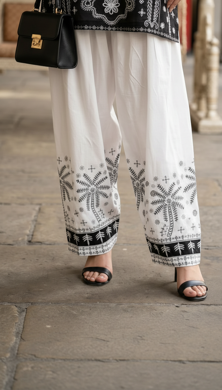 Zaiwa 2pc Embroidered Cotton Farshi Shalwar Suit – DZ2