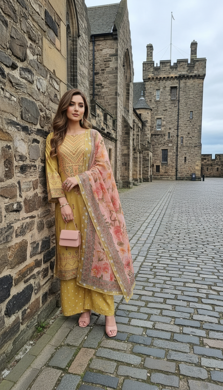 Impulse 3pc Printed Polyester Lawn Suit – IMP24