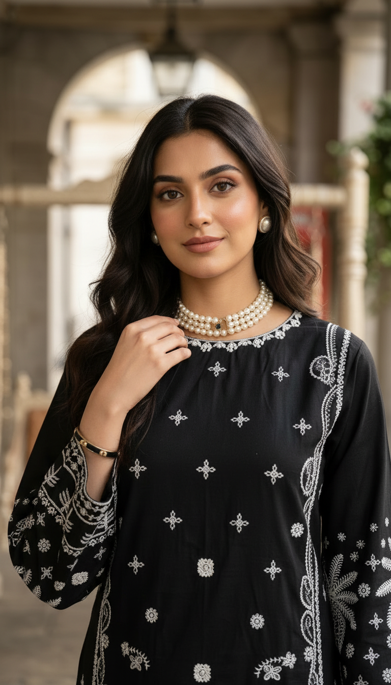 Zaiwa 2pc Embroidered Cotton Farshi Shalwar Suit – DZ2