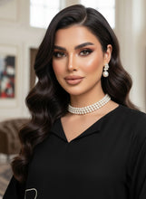 Zaiwa Black Linen Embroidered 2pc Winter Casual Co-Ord Set ZWL18