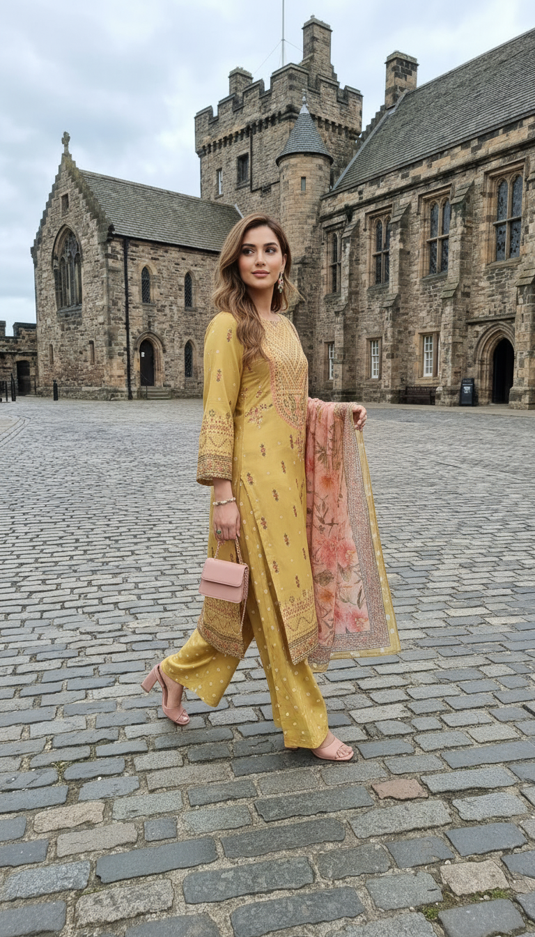 Impulse 3pc Printed Polyester Lawn Suit – IMP24