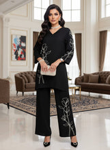 Zaiwa Black Linen Embroidered 2pc Winter Casual Co-Ord Set ZWL18