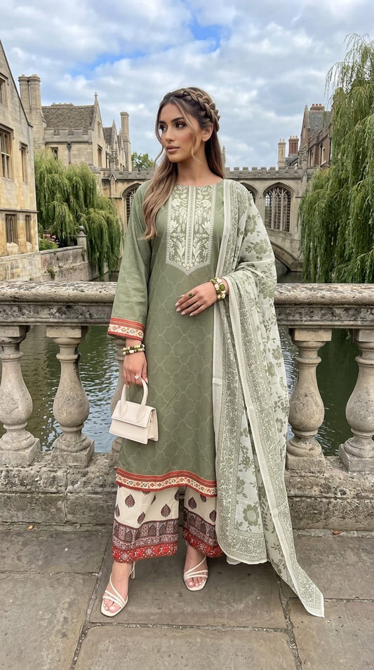 Impulse 3pc Printed Polyester Lawn Suit – IMP25