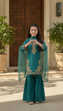SM6 Sitara by Mohagni 3pc Girls Raw Silk Gharara Suit
