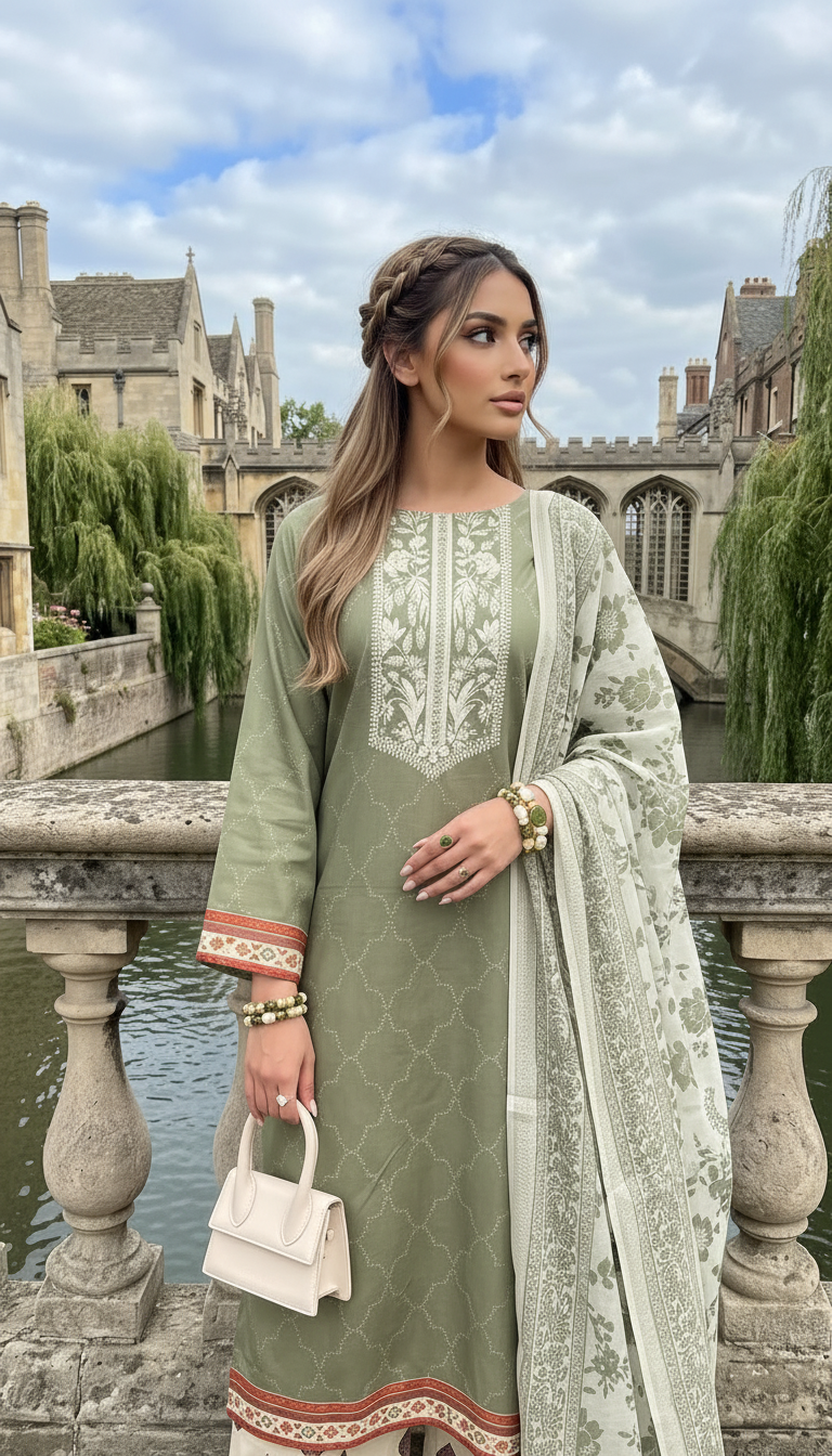 Impulse 3pc Printed Polyester Lawn Suit – IMP25
