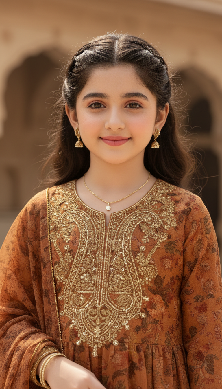 SM7 Sitara by Mohagni 3pc Girls Frock Mirror Work Suit