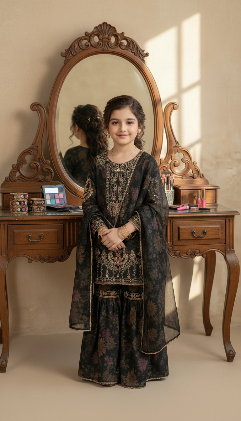 SM8 Sitara by Mohagni Girls Gharara Embroidered Suit