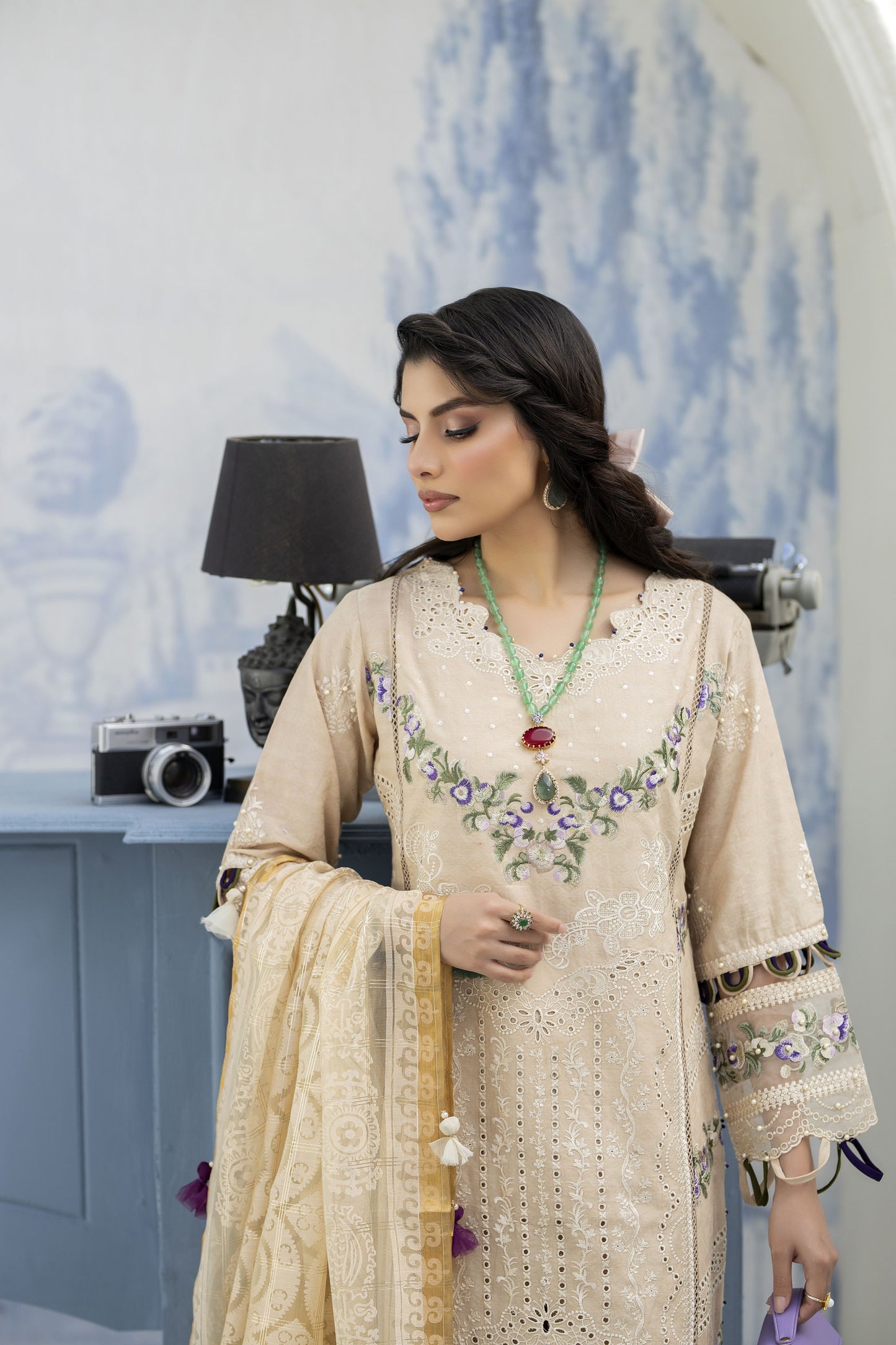 Saffron Jacquard Lawn Collection by Mona SME4