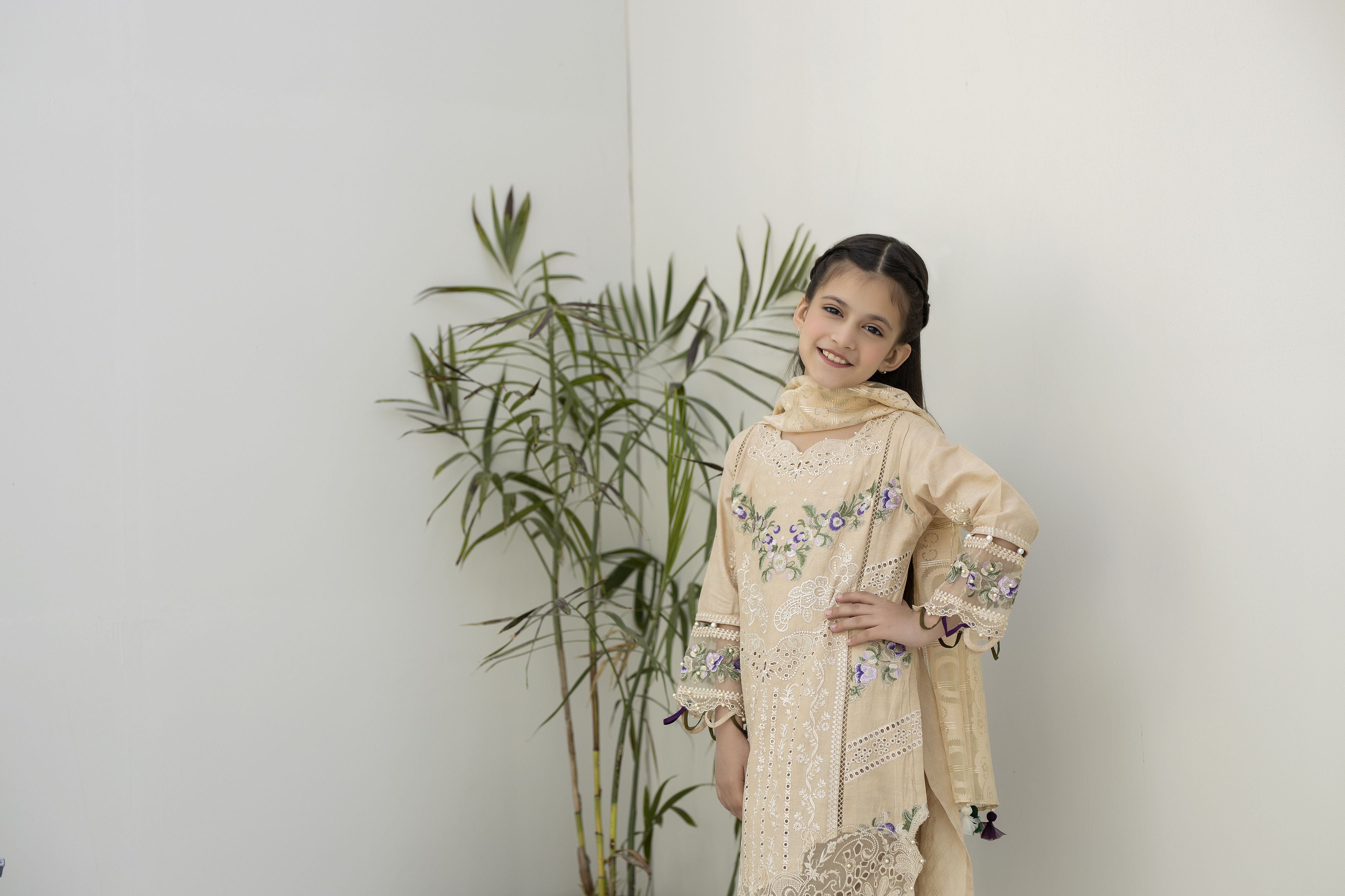 Saffron Jacquard Lawn Girls Collection by Mona SMEG4