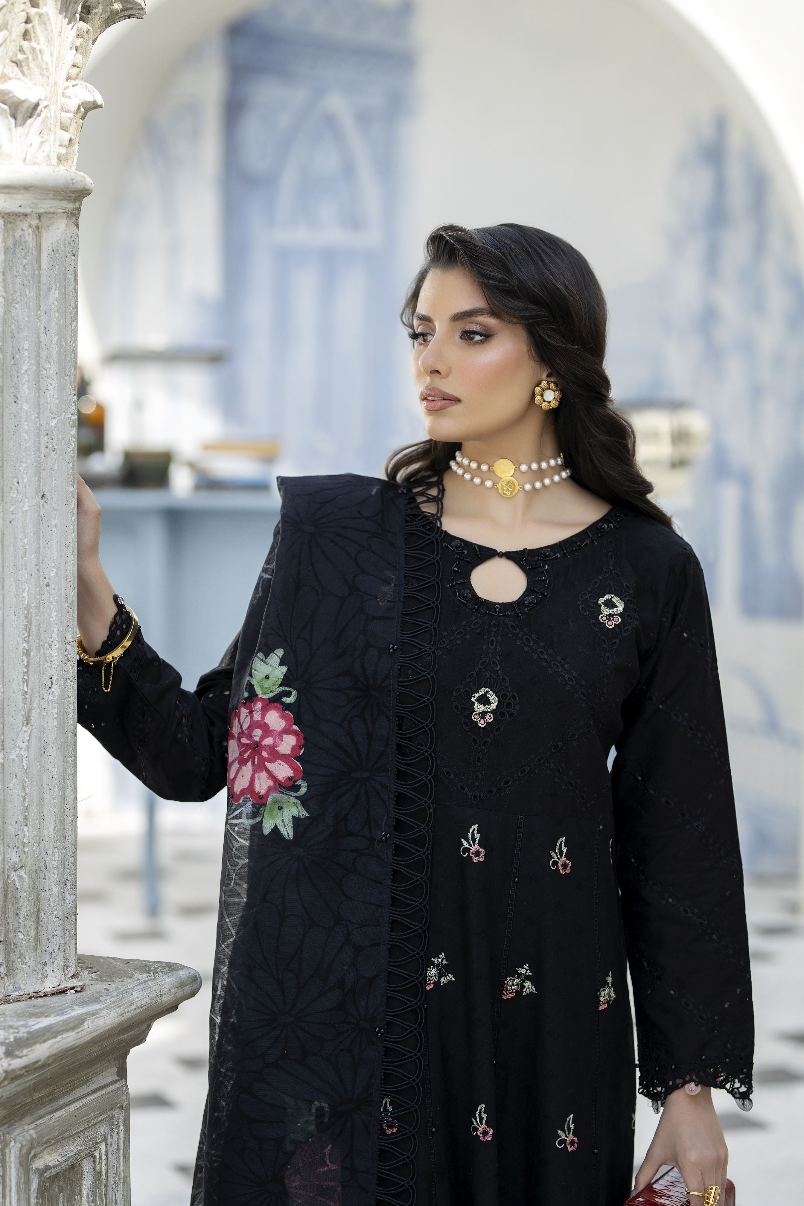 Saffron Jacquard Lawn Collection by Mona SME3
