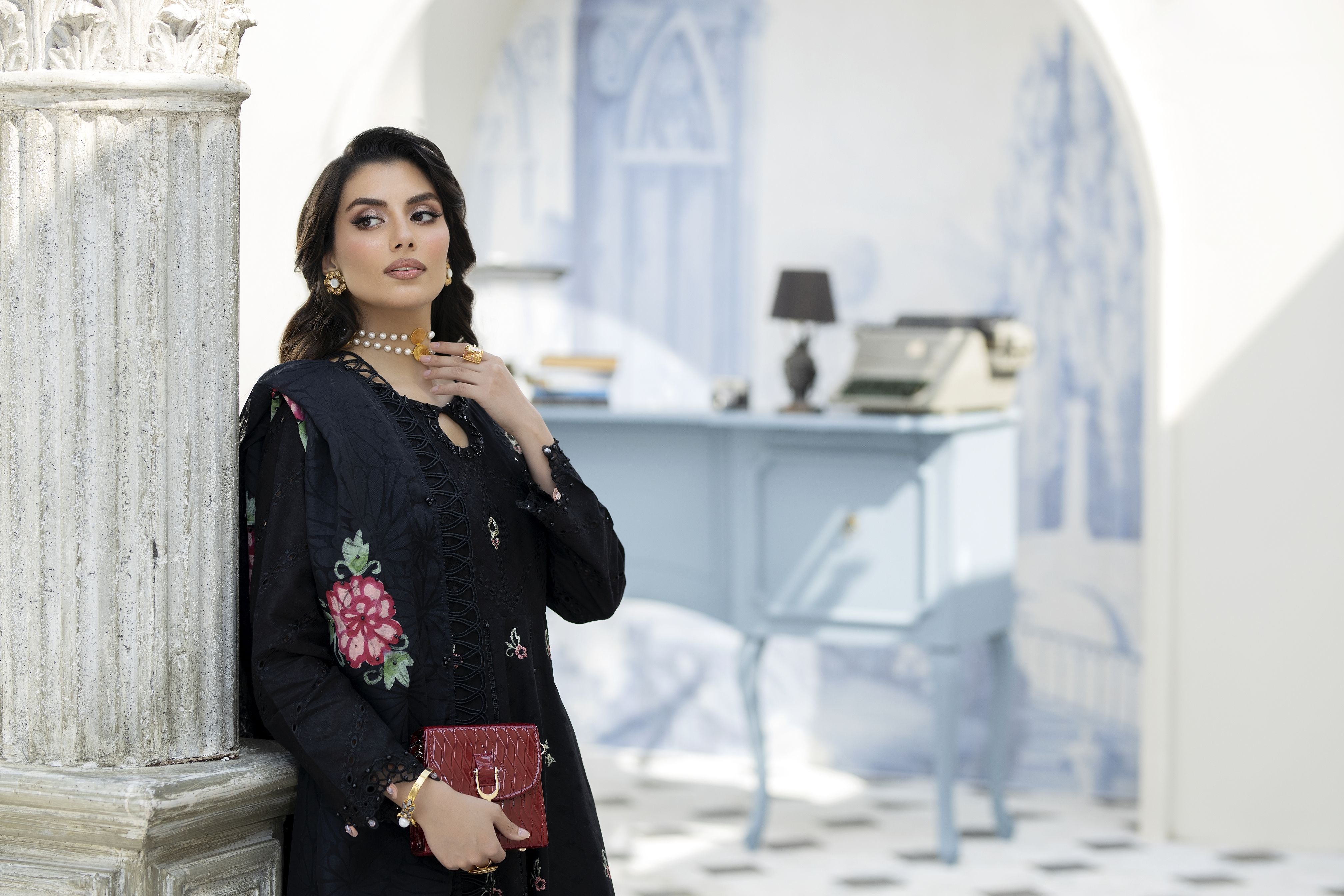 Saffron Jacquard Lawn Collection by Mona SME3