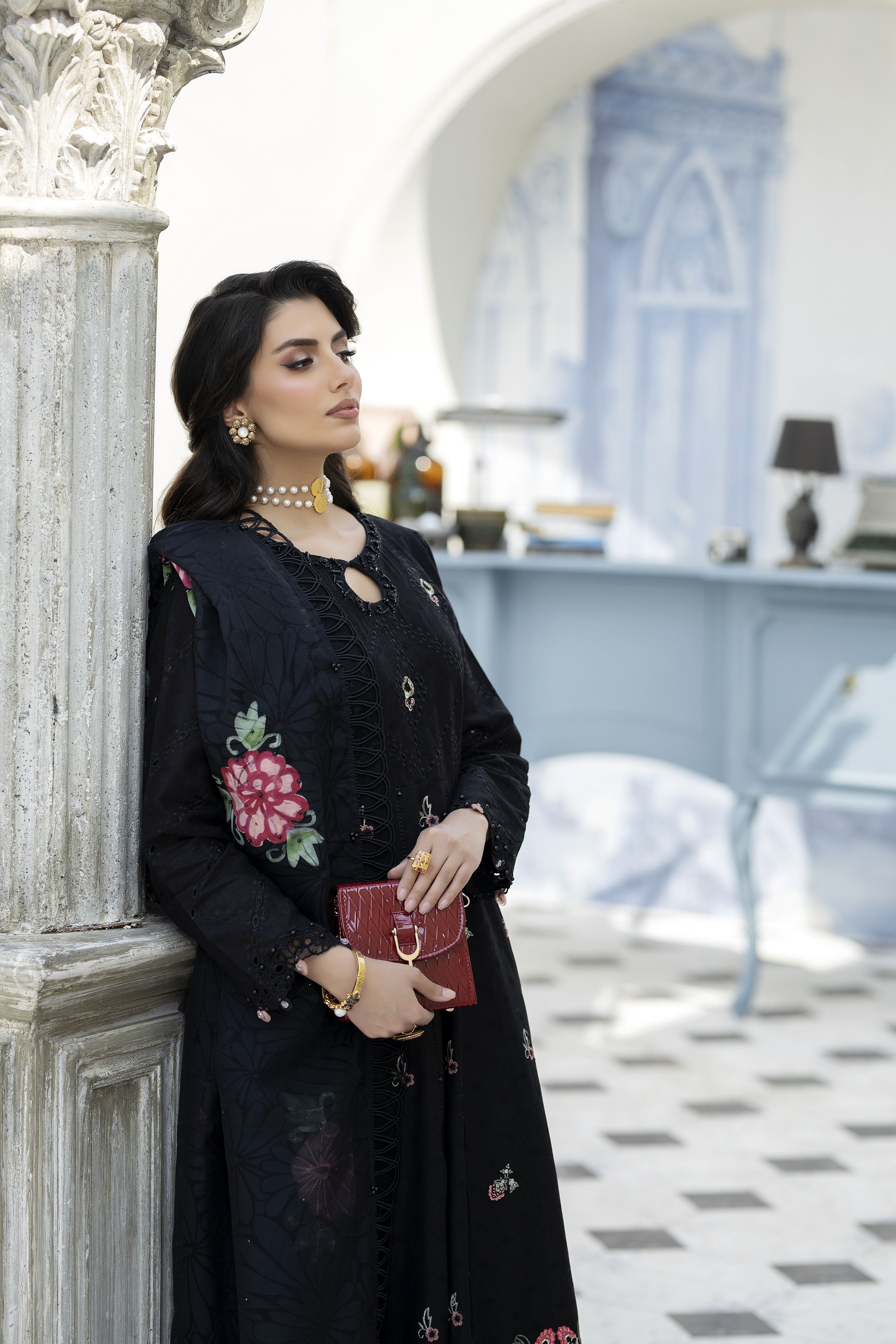 Saffron Jacquard Lawn Collection by Mona SME3
