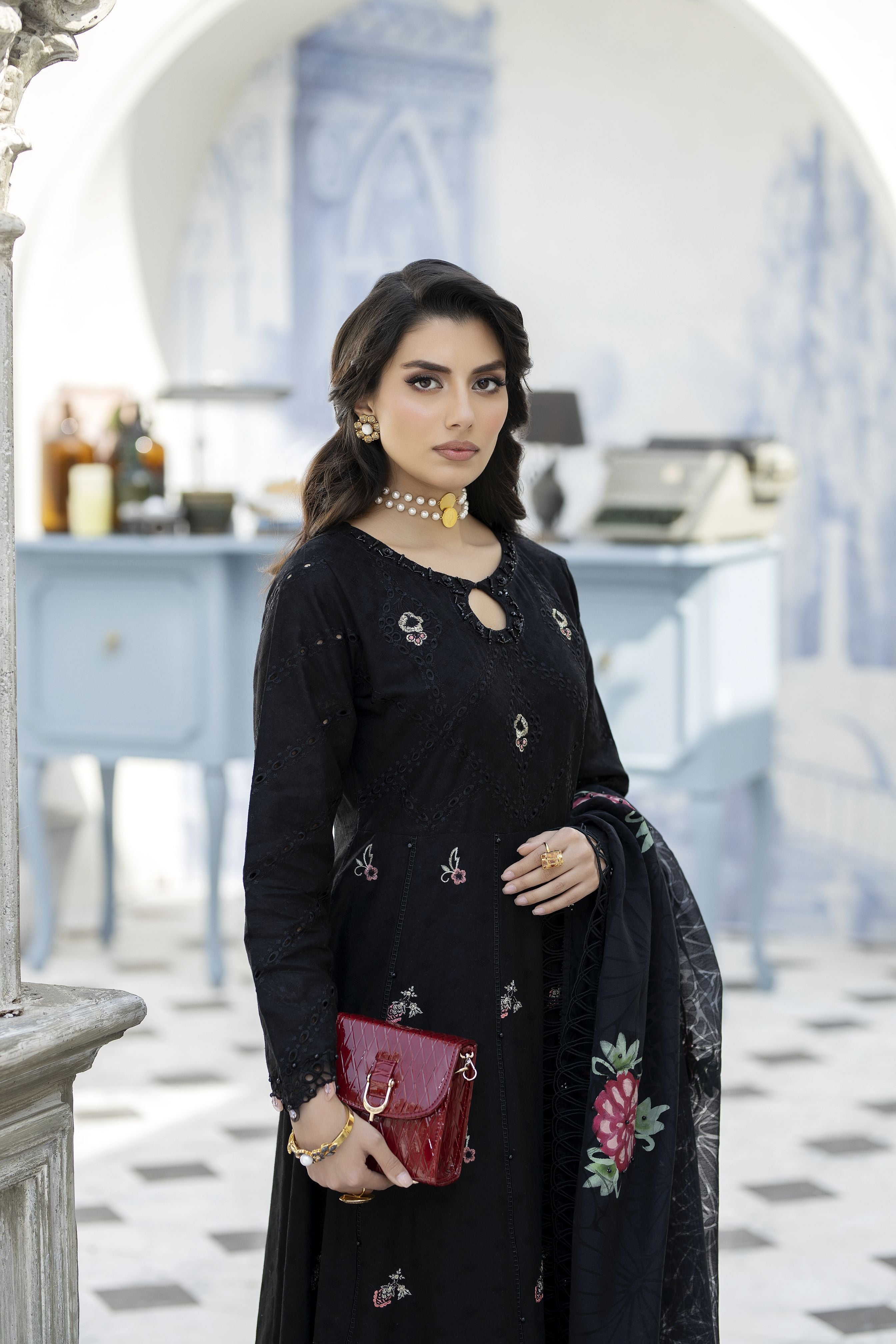 Saffron Jacquard Lawn Collection by Mona SME3