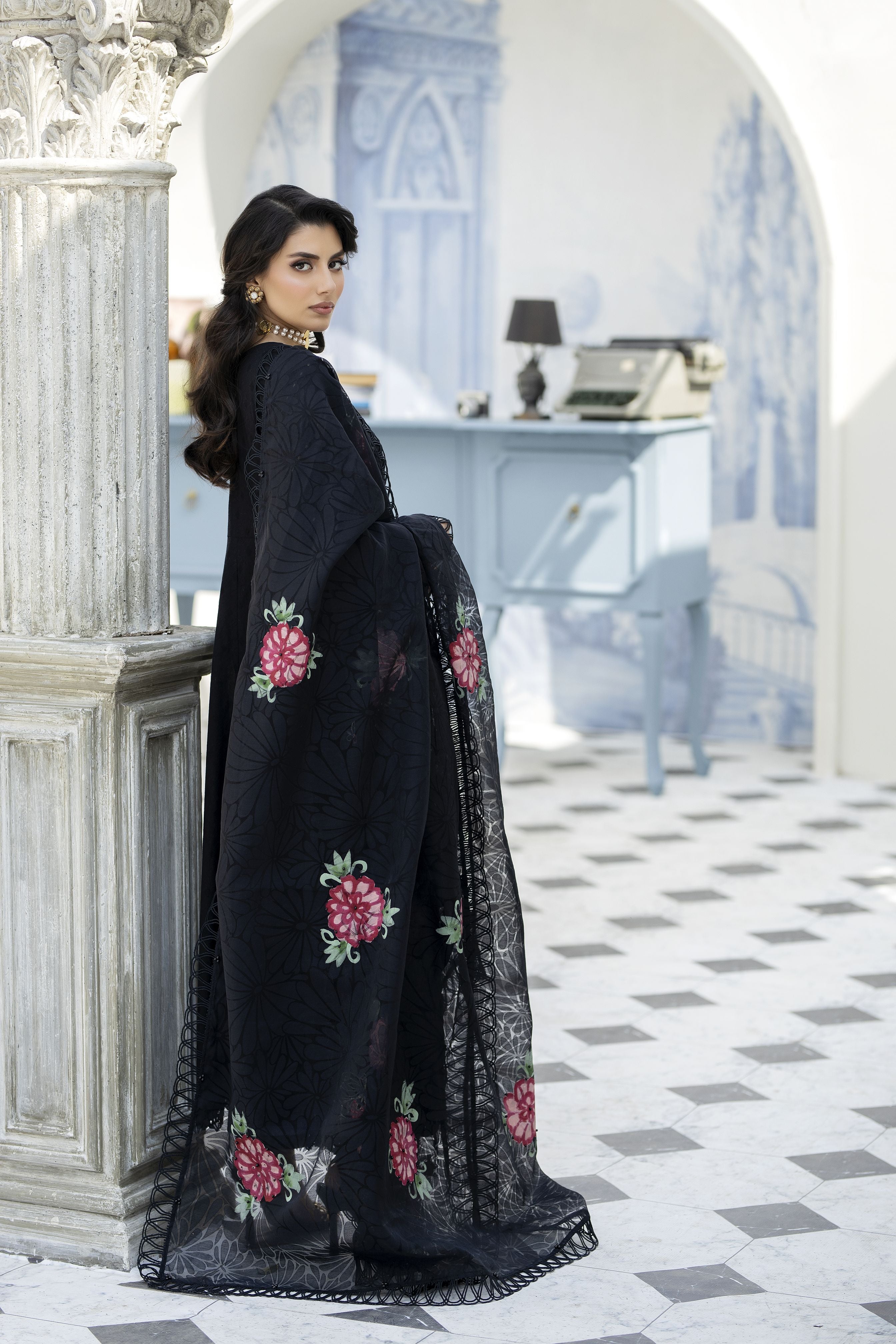 Saffron Jacquard Lawn Collection by Mona SME3