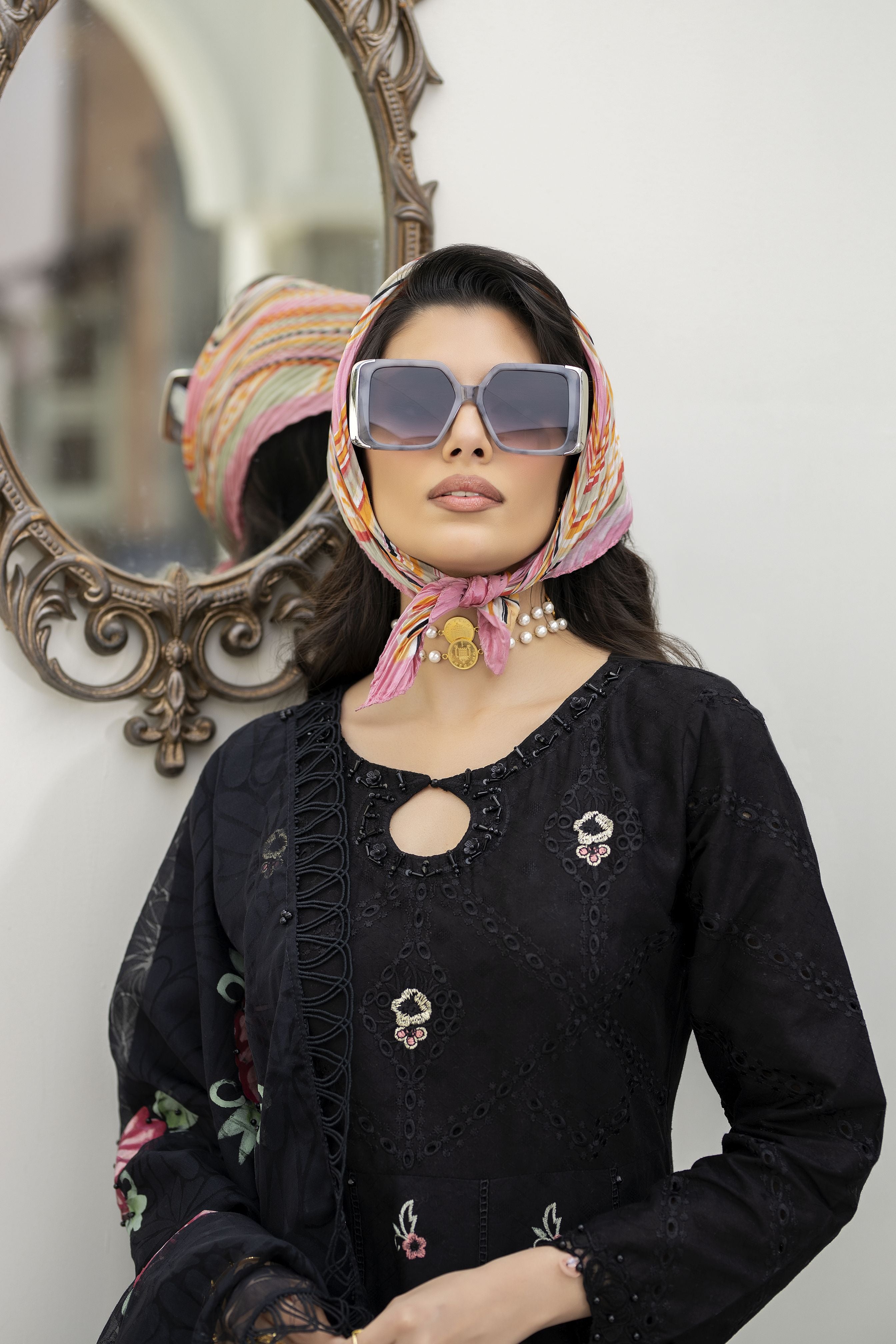 Saffron Jacquard Lawn Collection by Mona SME3