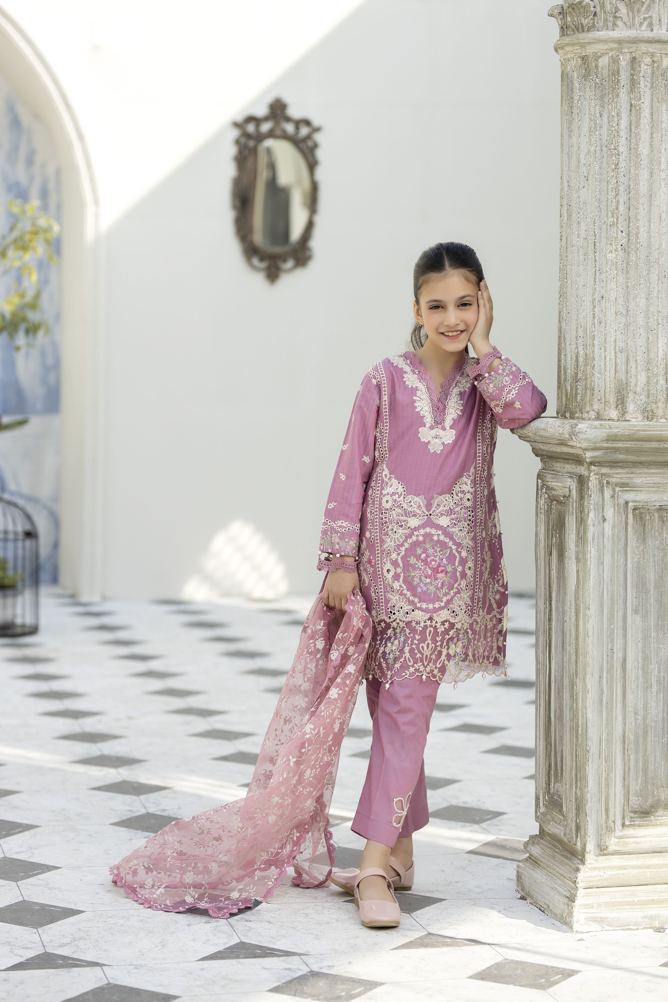 Saffron Jacquard Lawn Girls Collection by Mona SMEG2