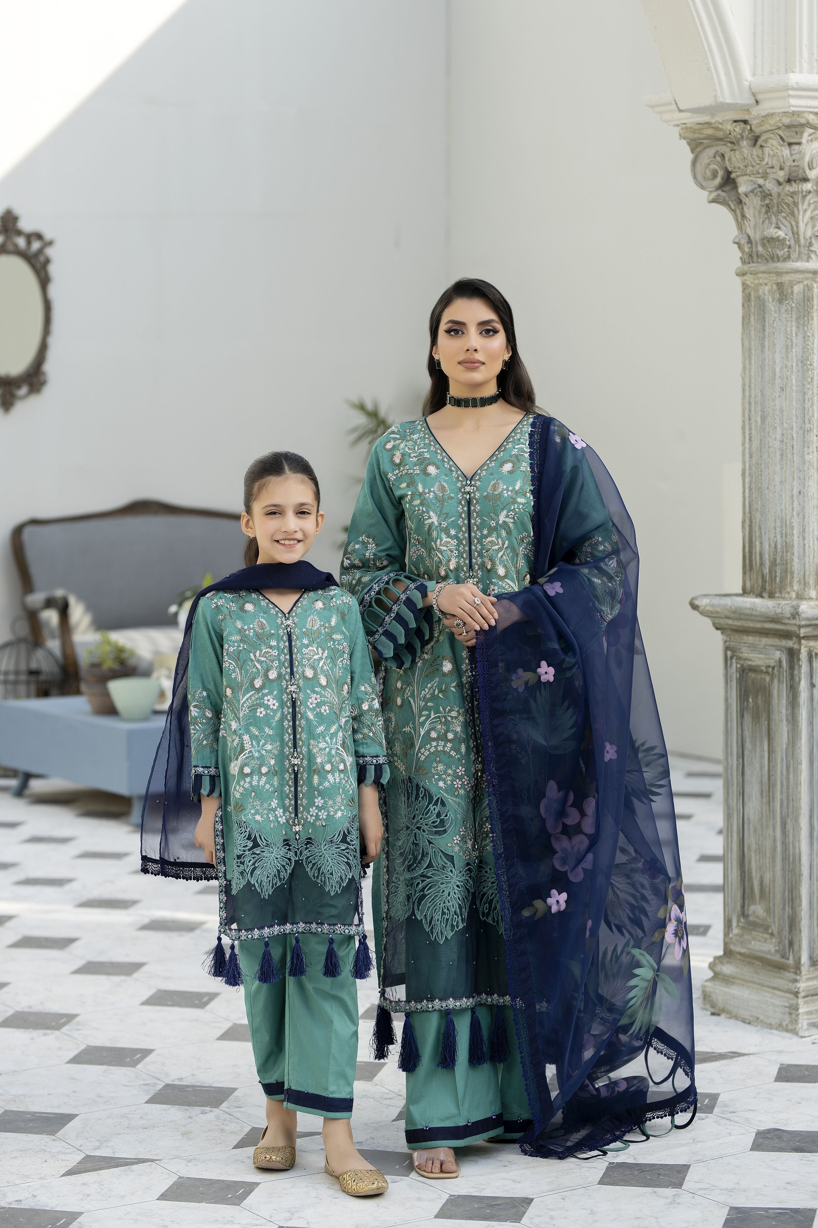 Saffron Jacquard Lawn Girls Collection by Mona SMEG1