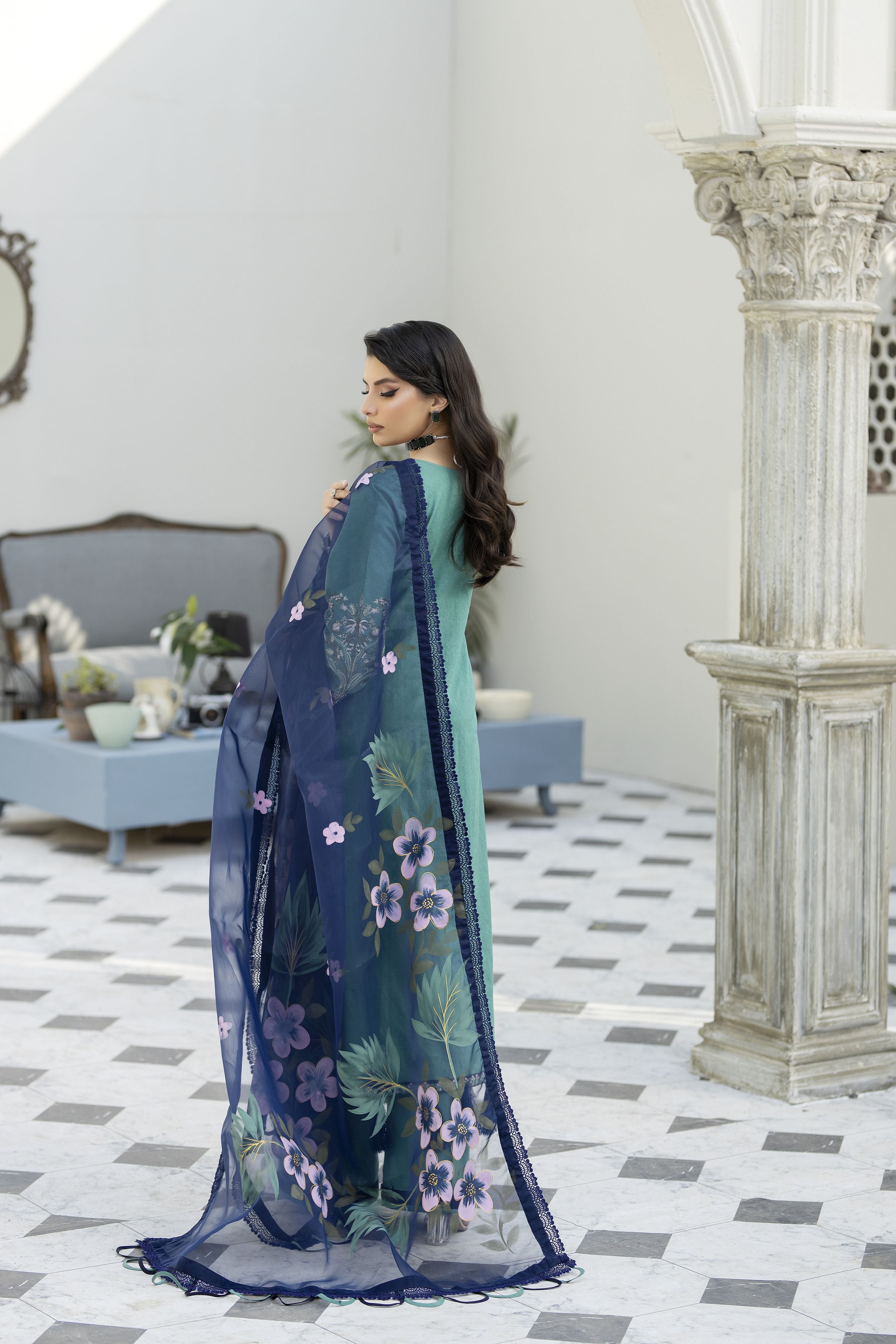 Saffron Jacquard Lawn Collection by Mona SME1