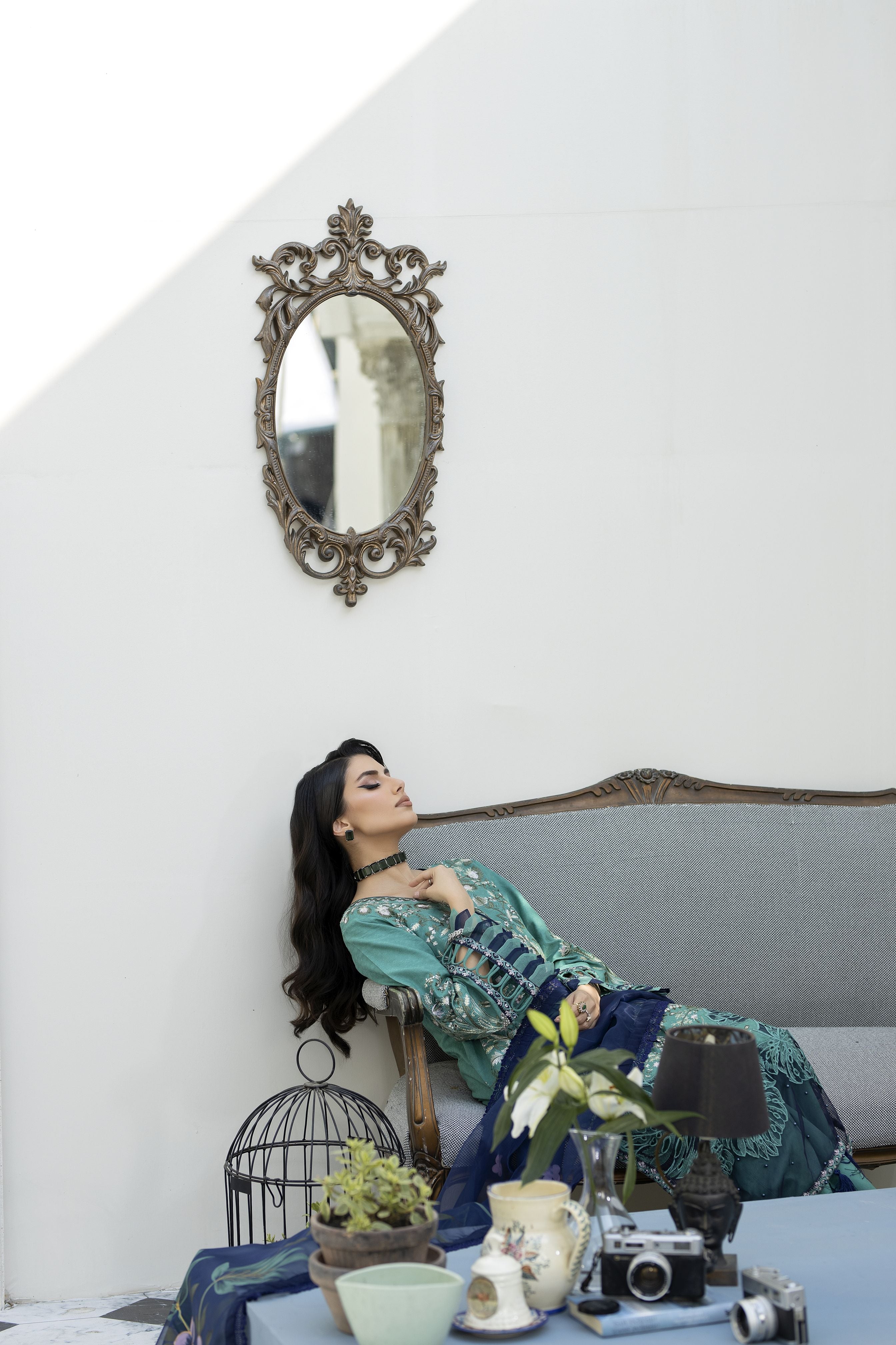 Saffron Jacquard Lawn Collection by Mona SME1