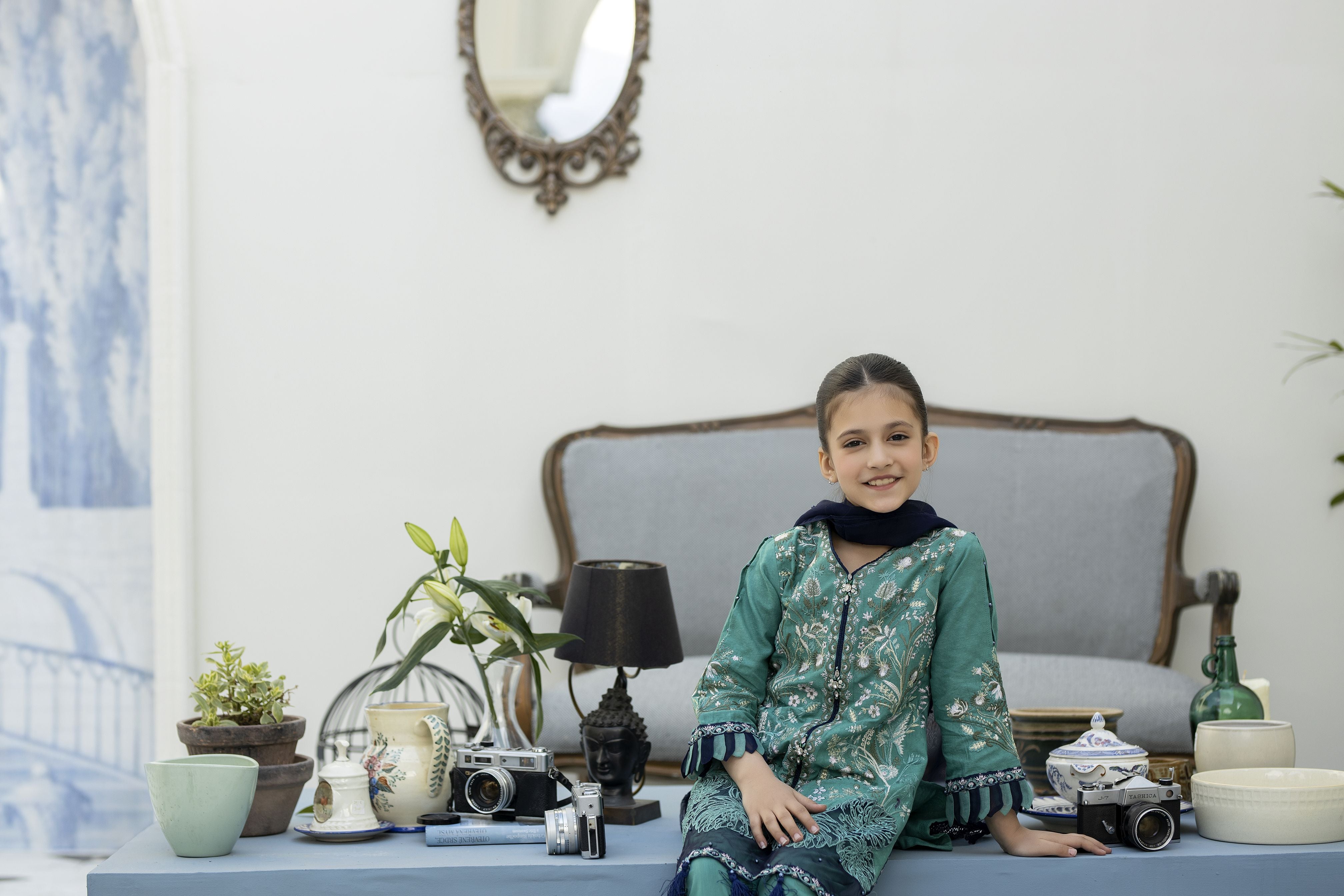 Saffron Jacquard Lawn Girls Collection by Mona SMEG1