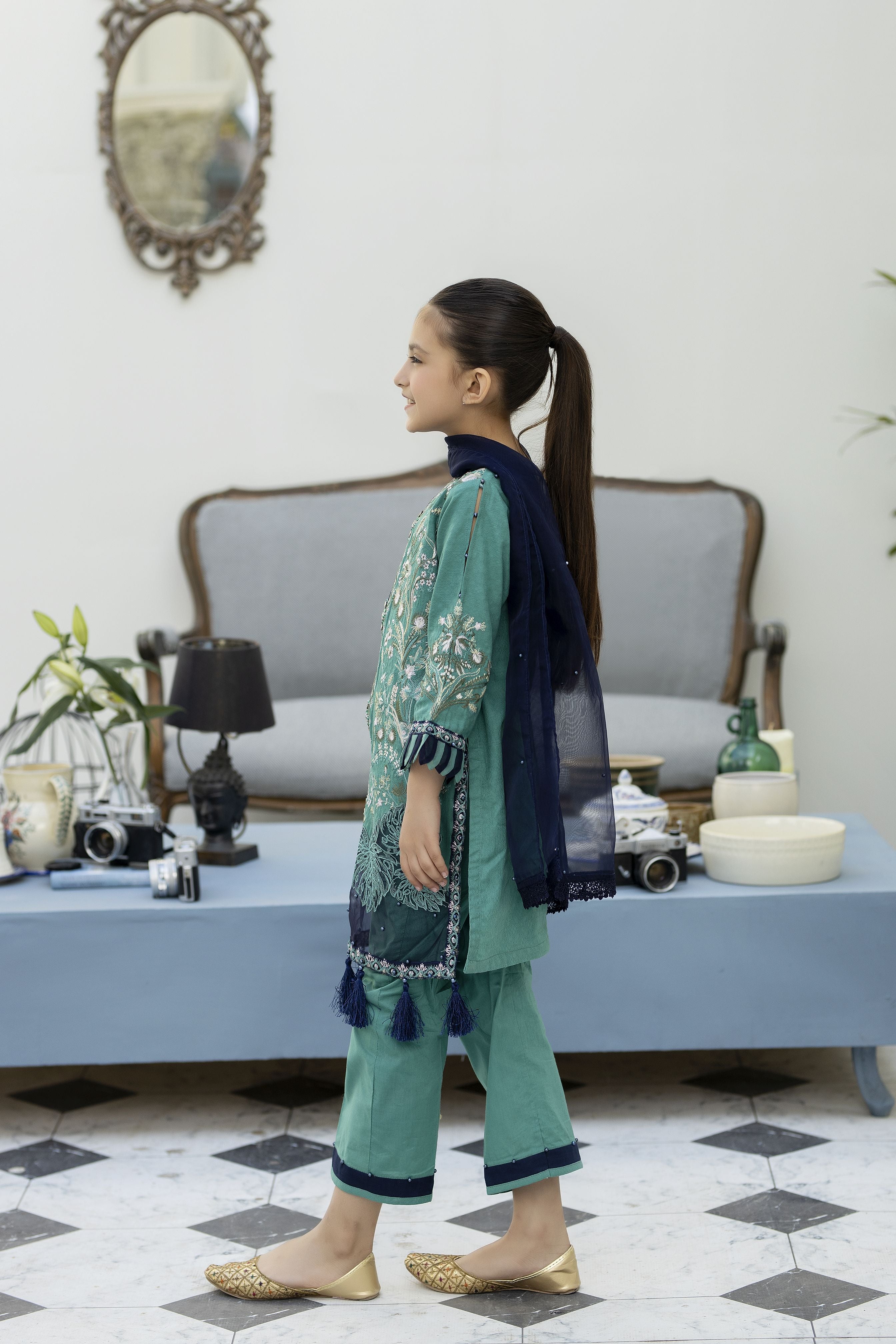 Saffron Jacquard Lawn Girls Collection by Mona SMEG1
