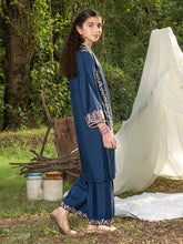 Mini Me by Mona – Navy Spangle Raw Silk 2pc Girls Dress MMM7