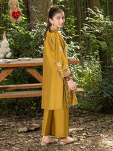 Mini Me by Mona – Mustard Spangle Raw Silk 2pc Girls Dress MMM6