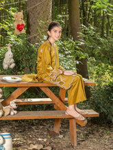 Mini Me by Mona – Mustard Spangle Raw Silk 2pc Girls Dress MMM6